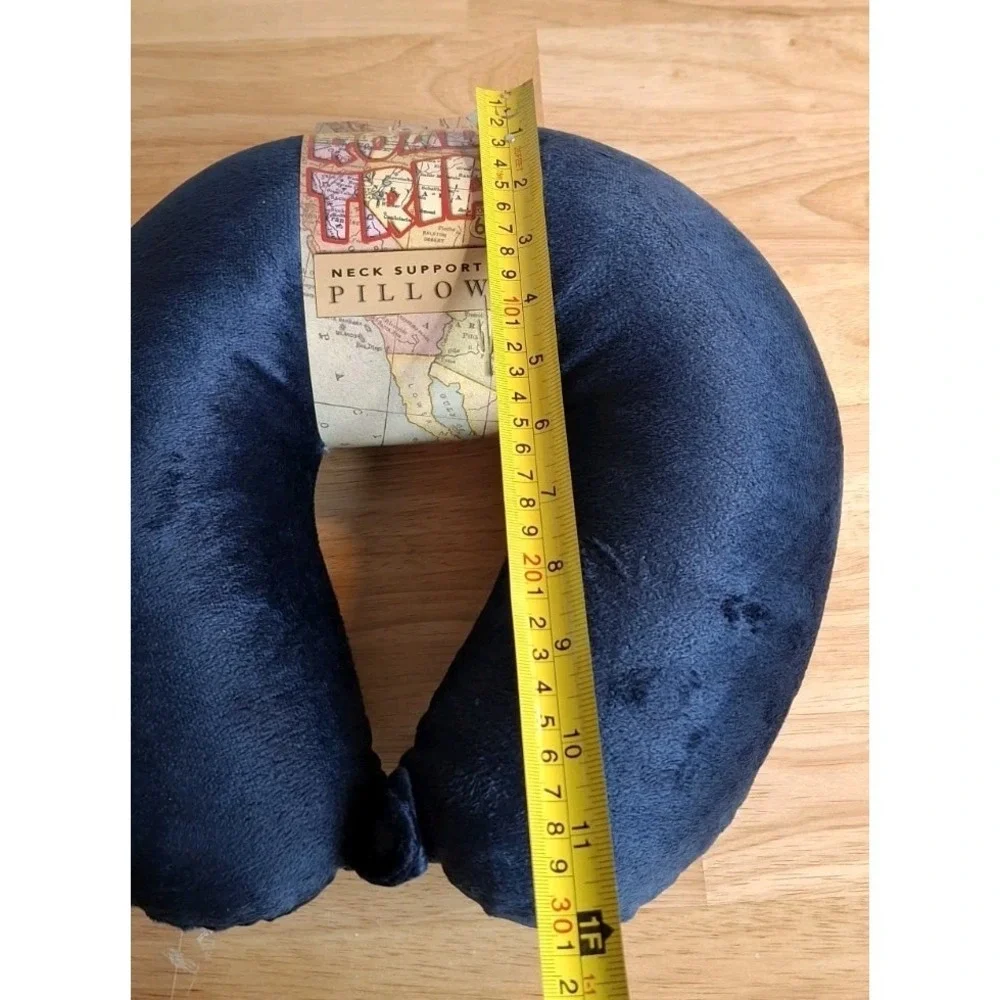 Navy Blue U Shaped Travel Pillow Neck Support Head Rest Airplane Sleep Cushion